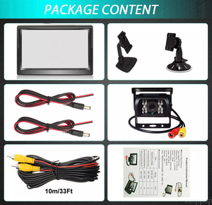 Iposter Car Rear View Kit 5 "Monitor + 18 LED IR đảo ngược sao lưu máy ảnh 12-24V xe tải RV - Product Image 6