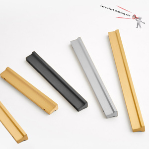 TOCO 모던 블랙 알루미늄 합금 캐비닛 손잡이 롱 스트레이트 가구 손잡이 옷장 서랍 도어 바 손잡이 - Product Image 2