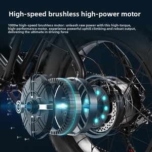 Bicicleta Eléctrica Todoterreno Snow Mountain con Motor Trasero sin Escobillas, Batería de Litio, Pendiente de 35 Grados, Velocidad Superior a 20 km/h - Product Image 4