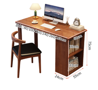 Bureau d'ordinateur en bois massif avec étagères latérales de rangement, table d'étude réversible pour bureau à domicile, vente en gros pour chambre et appartement