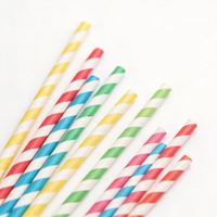 Pailles en papier de couleurs mélangées, pailles en papier jetables personnalisées, 5000 pièces par carton