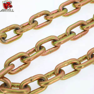 Ambull Chaînes de remorquage à usage intensif à des <span class=keywords><strong>prix</strong></span> abordables Chaînes de remorquage galvanisées G80 G70 en acier soudé Chaîne de remorquage 3/8 avec crochet plié - Product Image 1