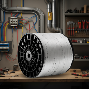 Cinta de Poliéster Blanca para Sujeción, 1 Pulgada x 2103 Pies, Capacidad de Tensión de 6000 Lbf, Cinta de Sujeción Impresa para Cables Eléctricos - Product Image 2