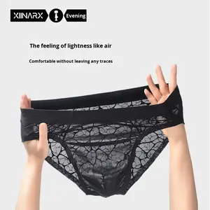 Sous-vêtements pour hommes, boxers mi-hauts en nylon avec dentelle, <span class=keywords><strong>slip</strong></span> pour hommes, parfum de camélia, hydratant, rafraîchissant, sexy, caleçons pour garçons - Product Image 1