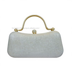New Women's Shiny Hard Clutch <b>Bag</b> Polyester Material Cross-Border Trend Wedding Party Dinner Matching Gift <b>Small</b> Square Tanjing - Product Image 1