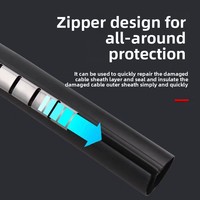 Tubo Termocontraíble con Cierre de Cremallera para Reparación de Cables de Telecomunicaciones, Tubo Protector Impermeable con Revestimiento Adhesivo