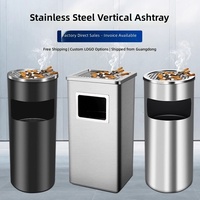 Cendrier vertical en acier inoxydable intégré, seau de rangement commercial pour hôtels et espaces publics