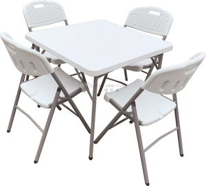 Table ronde pliante d'extérieur pour banquet, capacité de 10 personnes, en plastique HDPE durable, table à manger pour la maison, pour mariage, événement, fête - Product Image 6