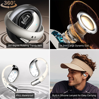 YYK-Q93 Écouteurs sans Fil Véritables OWS à Oreille Libre Rotatifs à 360 Degrés, Accessoires Tendance, Crochets d'Oreille Sportifs avec Lanière Pratique