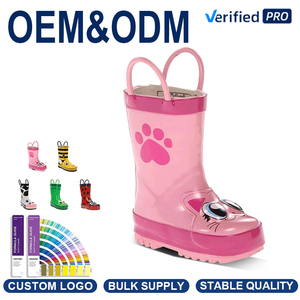 Bottes <span class=keywords><strong>de</strong></span> <span class=keywords><strong>pluie</strong></span> pour tout-petits à imprimé animal <span class=keywords><strong>de</strong></span> qualité supérieure, légères, imperméables, en caoutchouc, avec poignées pour garçons et filles - Product Image 1