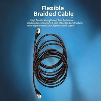Kabel Jaringan Kelas Rekayasa CAT8 Kategori 8 Berpelindung Berjaring Tembaga Murni Berlapis Ganda dengan Jaket Teflon