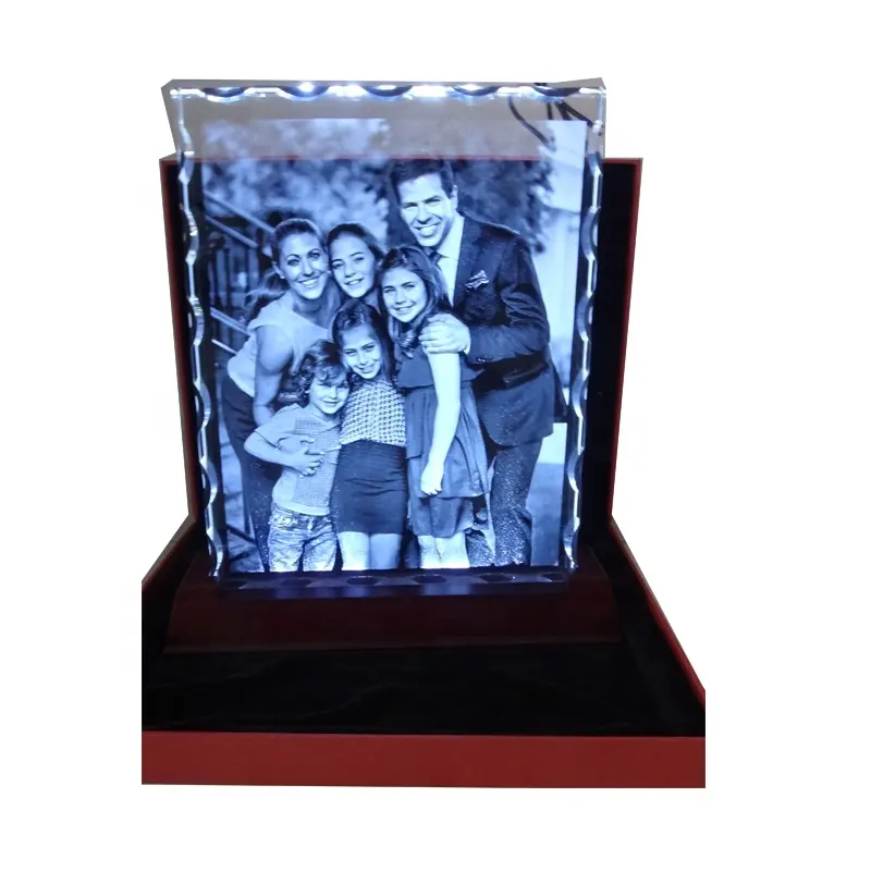 Hotsale 3D laser personalizzato foto cristallo ritratto vetro cristallo per regalo souvenir