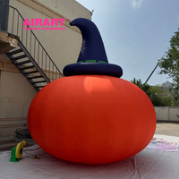 Citrouille gonflable personnalisée avec chapeau pour fête d'enfants, décoration d'Halloween, ballon géant gonflable en forme de citrouille sucrée
