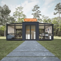 Maison conteneur extensible anti-ouragan 20/40 pieds, villa modulaire design moderne, plusieurs chambres, garantie 5 ans