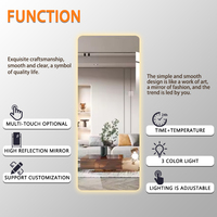 Miroir décoratif à LED pleine longueur pour berline Miroir d'habillage intelligent pour sol avec lumières