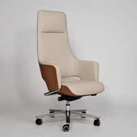 Chaise de bureau de direction moderne de luxe, cuir PU véritable de haute qualité, dossier haut, pivotante, ergonomique, réglable en hauteur, pour le bureau à domicile