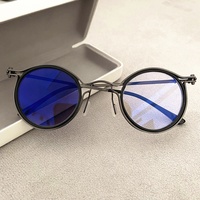 Lunettes pour femmes et hommes 2024, verres photochromiques bleu-coupe, monture circulaire rétro en métal, PC noir or écaille de tortue, photochromiques anti-reflets, lunette
