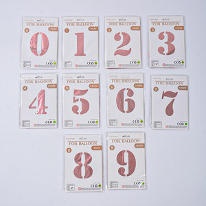 32 "moyen numérique <span class=keywords><strong>Film</strong></span> aluminium ballon papier carte emballé individuellement couverture rigide numéro fête d'anniversaire décoration flotteur air - Product Image 5