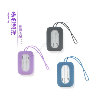 Etiqueta de equipaje rectangular de silicona para el hogar, con solapa de papel para firma y logotipo publicitario, al por mayor - Product Image 5