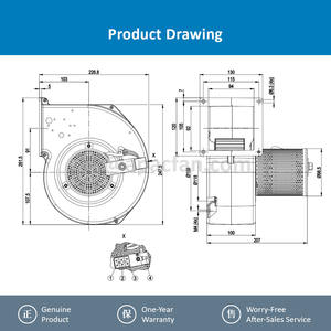 For G2E140-AG02-05 140mm 230V AC 200W 0.88A 2000RPM IP20 Siemens Blower <b>Water</b> <b>Heater</b> Centrifugal Cooling Fan Ball OEM/ODM - Product Image 4