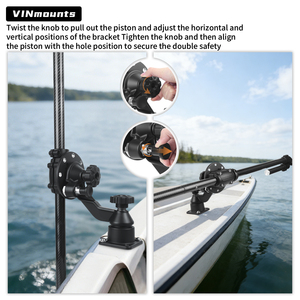 VINmounts high-quality fish finder mount with 32mm carbon fibre <b>rod</b> | Adjustable boat sonar mount for fish finders - Product Image 5