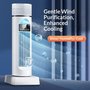 Leafless Spray <b>Fan</b>, Household Desktop Tower Air Conditioner Cooling USB Swivel <b>Fan</b> Bladeless Design Ensures Safety and Eliminate - Product Image 3