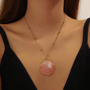 Colgante de concha de esmalte colorido bohemio, collar de playa para mujer, colgante de estrella de mar de acero inoxidable chapado en oro de 18 quilates, joyería de <span class=keywords><strong>verano</strong></span> - Product Image 3