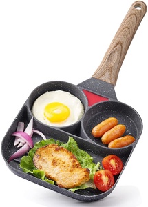 Sartén de cocina de <span class=keywords><strong>Gas</strong></span> y huevos de inducción, sartén dividida de 3 secciones, sartén antiadherente cuadrada <span class=keywords><strong>para</strong></span> desayuno de hamburguesas y huevos de Bacon - Product Image 5