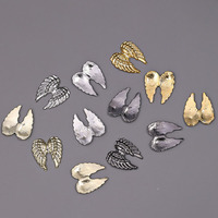 Décorations d'ongles gothiques en forme d'ailes d'ange sombres, breloques 3D en alliage pour nail art