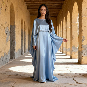 Abaya de Lujo de Poliéster Perla Premium para Mujeres Musulmanas, Vestido Elegante y Modesto, Diseño Personalizado, Venta al Por Mayor - Product Image 2