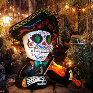 Blow up 4ft Halloween inflable payaso paseo <span class=keywords><strong>en</strong></span> <span class=keywords><strong>bicicleta</strong></span> con LEDs para el día al aire libre de la decoración de la fiesta muerta - Product Image 3