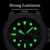 Poedagar Vente en Gros Montres de Luxe pour Hommes Bracelet Acier Inoxydable Montre à Quartz Étanche Lumineuse pour Hommes
