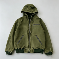 Veste à capuche zippée délavée à l'acide personnalisée, manteau streetwear à bords bruts et effet usé