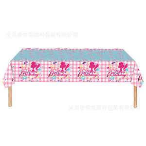 Nuevo Mantel Desechable <span class=keywords><strong>de</strong></span> Papel Plástico Impermeable con Diseño a Cuadros Rosa <span class=keywords><strong>para</strong></span> Fiestas <span class=keywords><strong>de</strong></span> <span class=keywords><strong>Niñas</strong></span> - Product Image 5