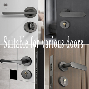 Poignée <span class=keywords><strong>de</strong></span> <span class=keywords><strong>porte</strong></span> intérieure en alliage d'aluminium en gros |   Poignée <span class=keywords><strong>de</strong></span> <span class=keywords><strong>porte</strong></span> en levier noir, or et argent conforme CE pour <span class=keywords><strong>porte</strong></span> en bois, chambre à coucher, hôtel - Product Image 4