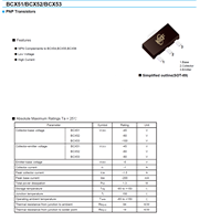 Transistor BCX53-16 PNP SMD SOT-89 1A 80V 1.3W 100% original et traçable, code de lot