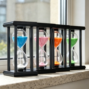 นาฬิกาทรายไม้โอเอ็มนาฬิกาทรายสี่เสาสำหรับเด็กโต๊ะเรียนและสำนักงาน - Product Image 3