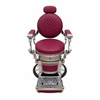 Fauteuil de Barbier Vintage Européen Élégant, Chaise de Coiffure Classique de Luxe au Design Rétro pour Salon de Beauté et Barbier