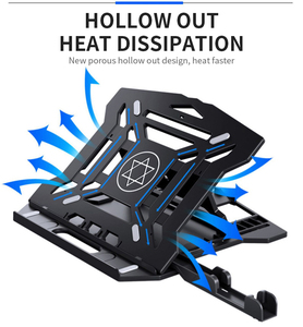 Nouveau support de refroidissement réglable pour ordinateur portable, support ergonomique pour ordinateur portable Smartphones Tablet 2 en 1 Stand Holder - Product Image 4