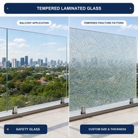 Verre trempé feuilleté transparent/ultra transparent avec intercouche PVB acoustique 6,38 mm 12,76 mm pour terrasse, toit, auvent, garde-corps