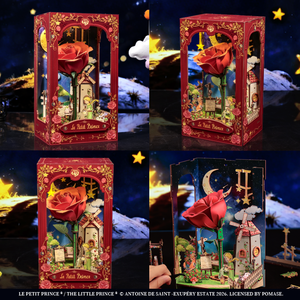 CuteBee Le Petit Prince - Kit de maison miniature DIY sous licence officielle - Mon unique rose avec éclairage LED - Product Image 3