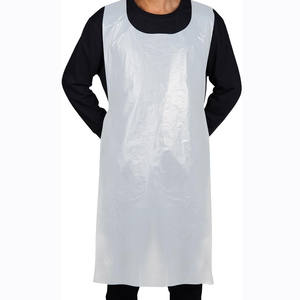 Fábrica al por mayor 72x117cm delantal de protección desechable a prueba de aceite impermeable PE HDPE plástico para aplicación de alimentos en salas limpias - Product Image 1