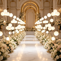 Lampadaire LED sur pied de style coréen, exclusif pour banquets, en forme d'arbre fruitier lumineux, multi-branches, en fer doré avec globe givré
