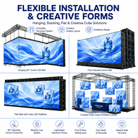 Pantalla LED Cúbica 3D P2.6, Pantalla LED de Alquiler para Interiores, 500x500mm, 7680Hz, Video Wall para Escenarios, Exposiciones, Eventos Creativos
