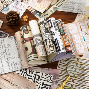 Retro Literarischer Stil Aufkleber-Album Vintage Briefmarken-Ephemera für Journal DIY - Product Image 4