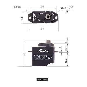 มอเตอร์เซอร์โวมินิ <span class=keywords><strong>Z</strong></span> ดิจิตอล รุ่น A11CLS V3 ยี่ห้อ Custom Brand ตัวเรือนโลหะ น้ำหนัก 1.4 กก. ความเร็ว 0.05 วินาที สำหรับรถบังคับวิทยุ เครื่องบินบังคับวิทยุ และหุ่นยนต์ - Product Image 5