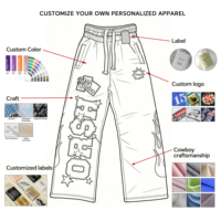 Pantalones anchos de mezclilla de cintura media con efecto lavado a la arena, rotos, con estampado de grafiti y cadena, estilo urbano ecológico de moda.