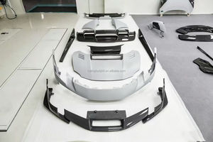 Kit carrosserie en fibre de carbone sèche style 296 Speciale pour <span class=keywords><strong>Ferrari</strong></span> 296, comprenant pare-chocs avant modifié, capot moteur, diffuseur arrière et aileron arrière - Product Image 2