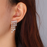 Bijoux fins à la mode, argent sterling S925, hypoallergénique, clous d'oreilles en moissanite VVS GRA, couleur D, franges à pampilles, boucles d'oreilles pendantes pour femmes