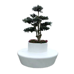 Runde GFK-Baumbank für den Außenbereich, Garten-Pflanztisch, Pflanzgefäß, maßgefertigte große Sitzgelegenheit für die Landschaftsgestaltung in Parks und auf gewerblichen Plätzen - Product Image 2